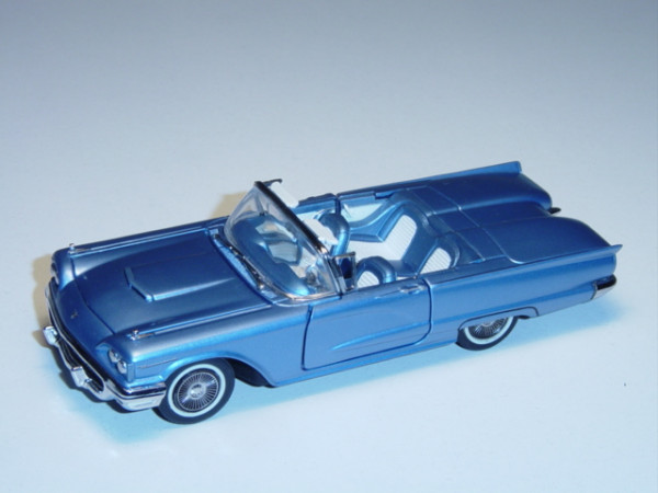 Ford Thunderbird Convertible 1958, blaumetallic, Türen und Motorhaube zu öffnen, Franklin Mint, 1:43