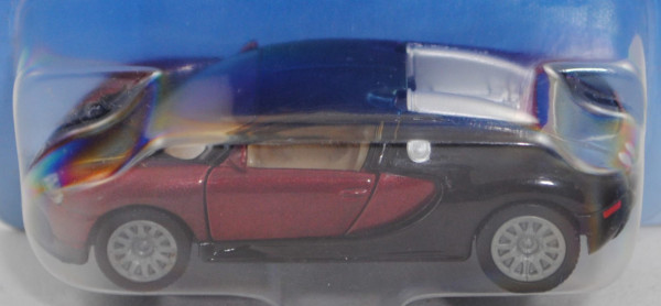 00000 Bugatti Veyron 16.4 (Typ Coupé, Mod. 2005-2011), purpurrotmetallic/schwarz, SIKU, 1:55, P29a