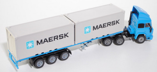 00800 Iveco TurboStar Container-LKW, himmelblau/schwarz, MAERSK, mit 3 Achsen beim LKW, LKW12, L14n,
