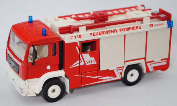 03900 CH HLF 20 auf Fahrgestell MAN TGA Feuerwehr, rot/weiß, C 118 FEUERWEHR POMPIERS, SIKU, 1:53