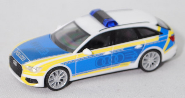 Audi A6 Avant (C8, Typ 4K / F2, Mod. 2018-) Polizei Audi Vorführfahrzeug, ibisweiß, Herpa, 1:87, mb