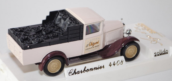 Citroen C4F mit Pritsche mit Kohle (Charbonnier) 1000 kg, Modell 1930, zimtbraun/mahagonibraun, BOIS
