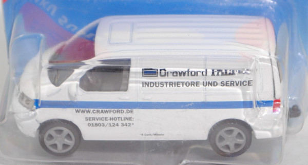 VW T5.1 Transporter (Modell 2003-2009), reinweiß, Crawford FALTEC®, SIKU, 1:58, P28a (Limited)