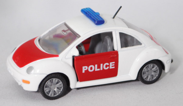 99902 EU VW New Beetle 2.0 (Typ 9C, Mod. 1998-2001) Polizei, reinweiß/rubinrot, POLICE, mit AHK, B16