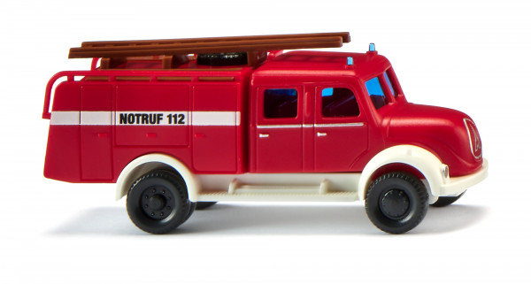 Feuerwehr - Magirus Mercur (Modell 1955-1958) TLF 16, rot, NOTRUF 112, N-Spur, Wiking, 1:160, mb