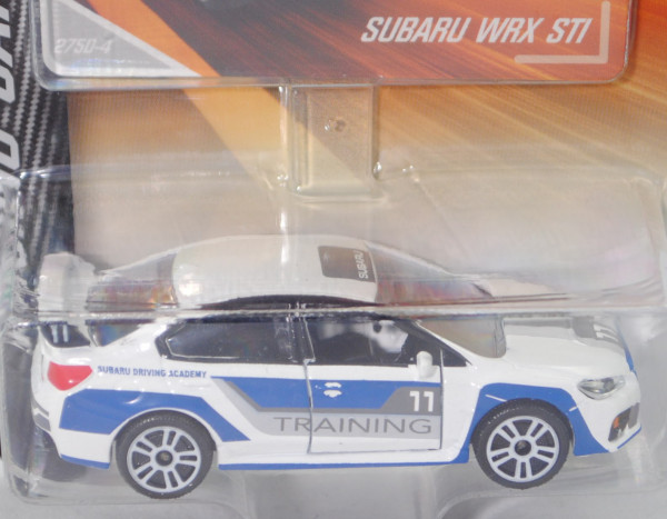 Subaru WRX STi (4. Generation, Mod. 14-18), weiß, SUBARU DRIVING ACADEMY / 11, majorette, 1:58, mb