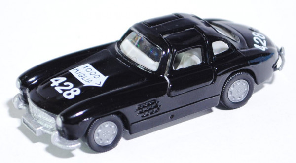 Mercedes-Benz 300 SL (Baureihe W 198, Mod. 1954-1957), schwarz, 1000 / MIGLIA / 428, Werbeschachtel