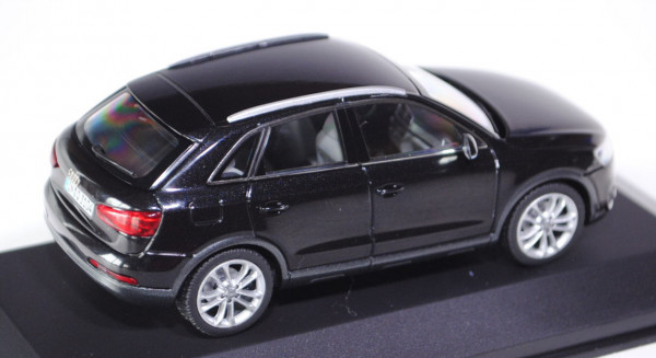 Audi Q3 (Typ 8U), Modell 2011-2015, phantomschwarz, Schuco, 1:43, Werbeschachtel