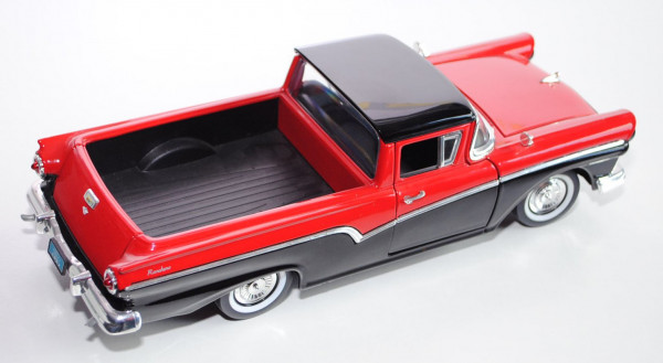 Ford Ranchero Pick Up, Modell 1957-1959, rot/schwarz, Türen + Motorhaube zu öffnen, ROAD LEGENDS / Y