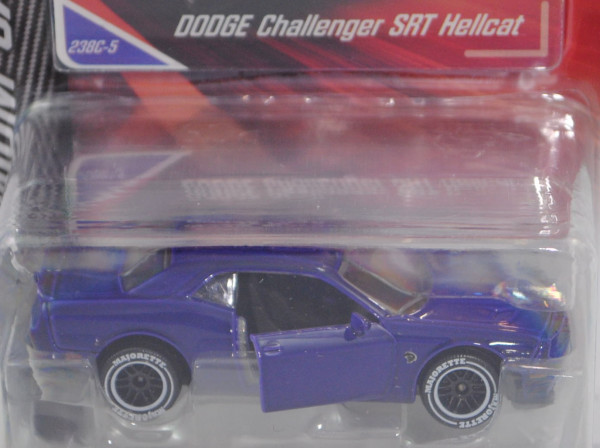 Dodge Challenger SRT Hellcat (Modell 2014-2018), blauviolett, Nr. 238C-5, majorette, 1:66, Blister