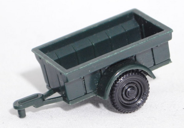 00000 1/4-to Jeep-Anhänger (Modell 1942-1945), schwarzgrün, Rückleuchten weg, Siku Plastik
