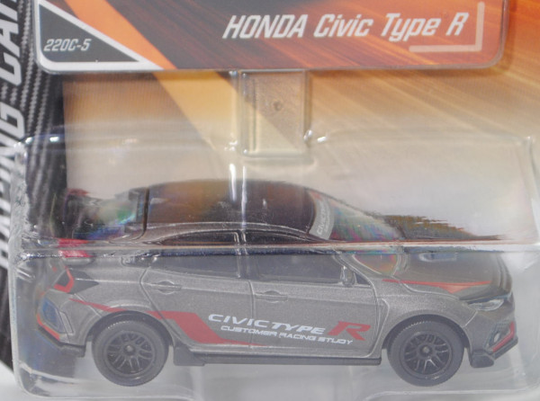 Honda Civic Type R (5. Generation, Typ FK8, Modell 2017-), h.-quarzgraumetallic, majorette, 1:58, mb