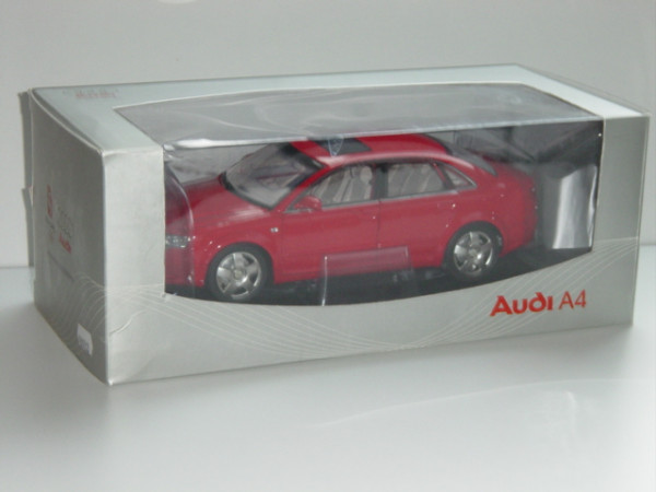 Audi A4, Mj. 2004, rot, FAW-Volkswagen, 1:18, Werbeschachtel