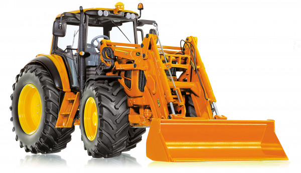 John Deere 7430 Premium (Modell 2007-2011) + Frontlader + Werkzeugen, orange, Wiking, 1:32, mb