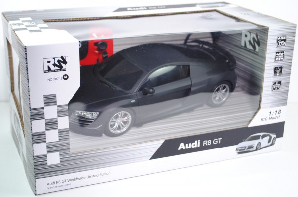 Audi R8 GT (Typ 42A, Modell 2010-2012) mit Fernsteuerung, mattschwarz, 27 MHz, JianFengYuan Toys CO.