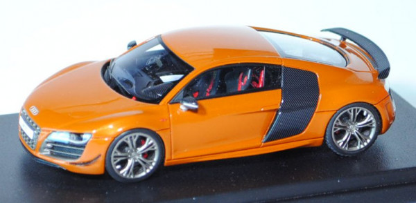 Audi R8 GT, Mj. 2011, orangemetallic, Looksmart Models (Handarbeitsmodell), 1:43, PC-Box, limitierte