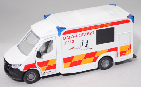 00401 BABY MIESEN Rettungswagen mit Kofferaufbau, weiß, BABY-NOTARZT / C 112, SIKU, 1:50, L17mpK
