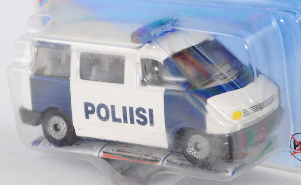 03201 VW T4 GP Caravelle (Mod. 1996-2003) Polizei-Mannschaftswagen, cremeweiß/saphirblau, POLIS (lin