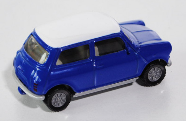 00004 Mini Cooper (Typ MK VI, Modell 1992-1996), ultramarinblau, Dach reinweiß, innen grauweiß, Lenk