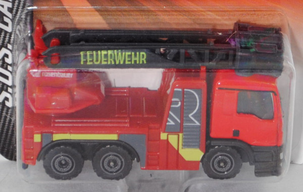 MAN TGS 33.400 (1. Gen., Modell 13-17) Feuerwehr Drehleiter, rot, R rosenbauer, majorette, 1:87, mb