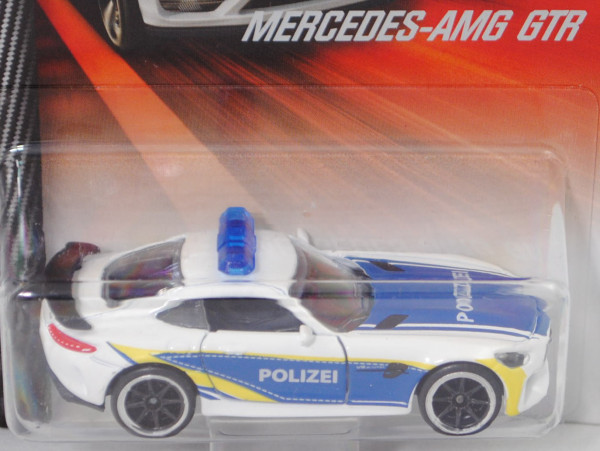 Mercedes-AMG GT R Coupé (Baureihe C 190, Mod. 2017-2021) Polizei, reinweiß, majorette, 1:61, Blister