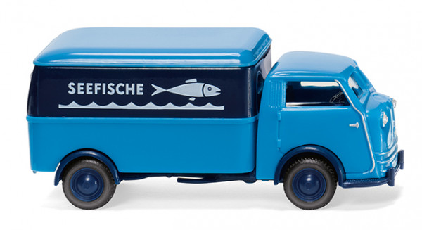 Tempo Matador Kastenwagen (Modell 1949-1952), himmelblau/saphirblau, SEEFISCHE, Wiking, 1:87, mb