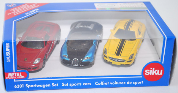 Geschenkset Sportwagen bestehend aus: Porsche Carrera GT, Modell 2003-2006 (vgl. 1001), karminrot; B