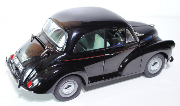 Morris Minor 1000 Limousine, Modell 1956-1971, schwarz, Scharniere von Motorhaube und Heckklappe jew
