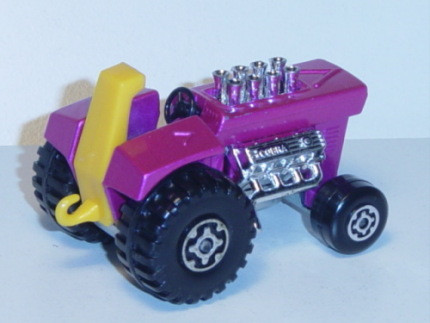 Mod Tractor, verkehrspurpurmetallic, Sitz signalgelb, mit Anhängerkupplung, Matchbox Series