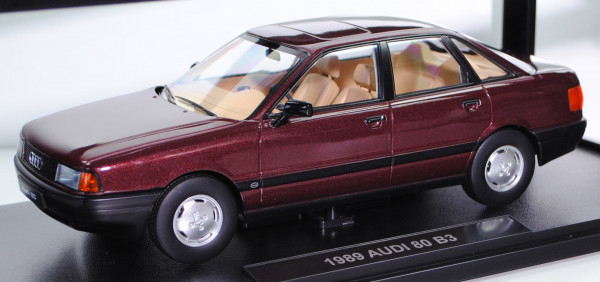 Audi 80 (3. Generation, Baureihe B3, Typ 89, Modell 1987-1991), maraschinrot met., TRIPLE9, 1:18, mb