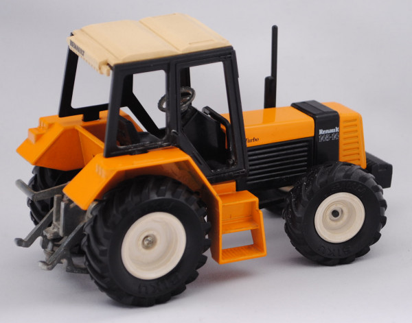 00001 Renault 145-14 TX Traktor, Modell 1981-1986, melonengelb/schwarz, weiße Felgen, minimale Farba