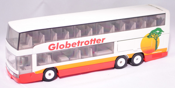 00003 Mercedes-Benz O 404 DD Reisebus, weiß/rot, innen grau, Lenkrad grau, Globetrotter, LKW12, L14a