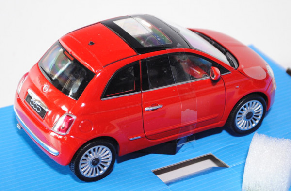 Fiat 500, Modell 2007-, passione rot, WELLY, 1:24, mb