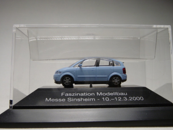 Audi A2, lichtblau, Messe Sinsheim 2000, Rietze, 1:87, PC-Box