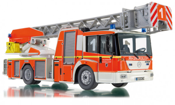 Mercedes Econic Metz Feuerwehr DL 32, feuerrot/weiß, FEUERWEHR / DÜSSELDORF, Wiking, 1:43, mb
