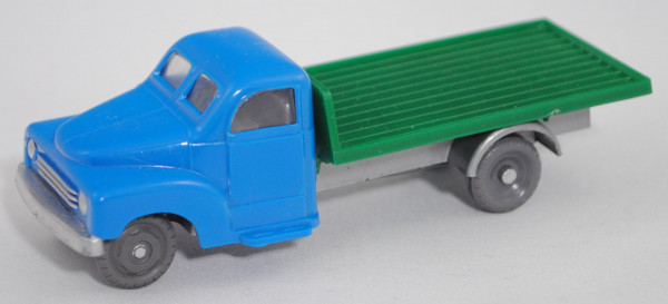 00000 HANOMAG 1,98 t Diesel Typ L 28 Flachpritschenwagen (Modell 1951-1957), blau/grün, AHK weg