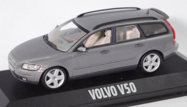 Volvo V50 T5 (2. Generation, Typ M, Modell 2004-2007), flint grey metallic, Minichamps, 1:43, PC-Box