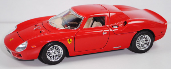 Ferrari 250 LM (Le Mans, Modell 63-66), rosso corsa, Rad vorne rechts lose dabei, Bburago, 1:18, mb