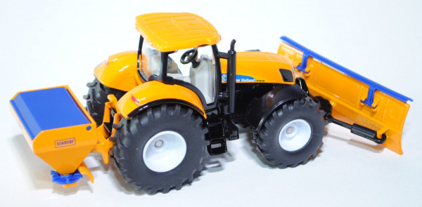 00000 New Holland T7070 Traktor mit Räumschild und Salzstreuer, d.-melonengelb/schwarz