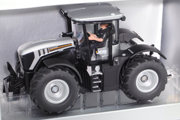 00401 JCB Fastrac 4220 AGRI (Modell 2014-) Traktor, silber/schwarz, blackline, L17mpP Werbeschachtel