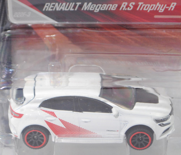 Renault Mégane R.S. Trophy-R (Typ IV, Modell 2019-2020), reinweiß, Nr.  222F-3, majorette, 1:63, mb, Komplettes Sortiment, Online-Shop