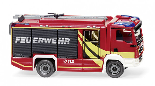 Feuerwehr-Rosenbauer AT LF auf Farhrgestell MAN (Mod. 17-), rot, FEUERWEHR/C 112, Wiking, 1:87, mb