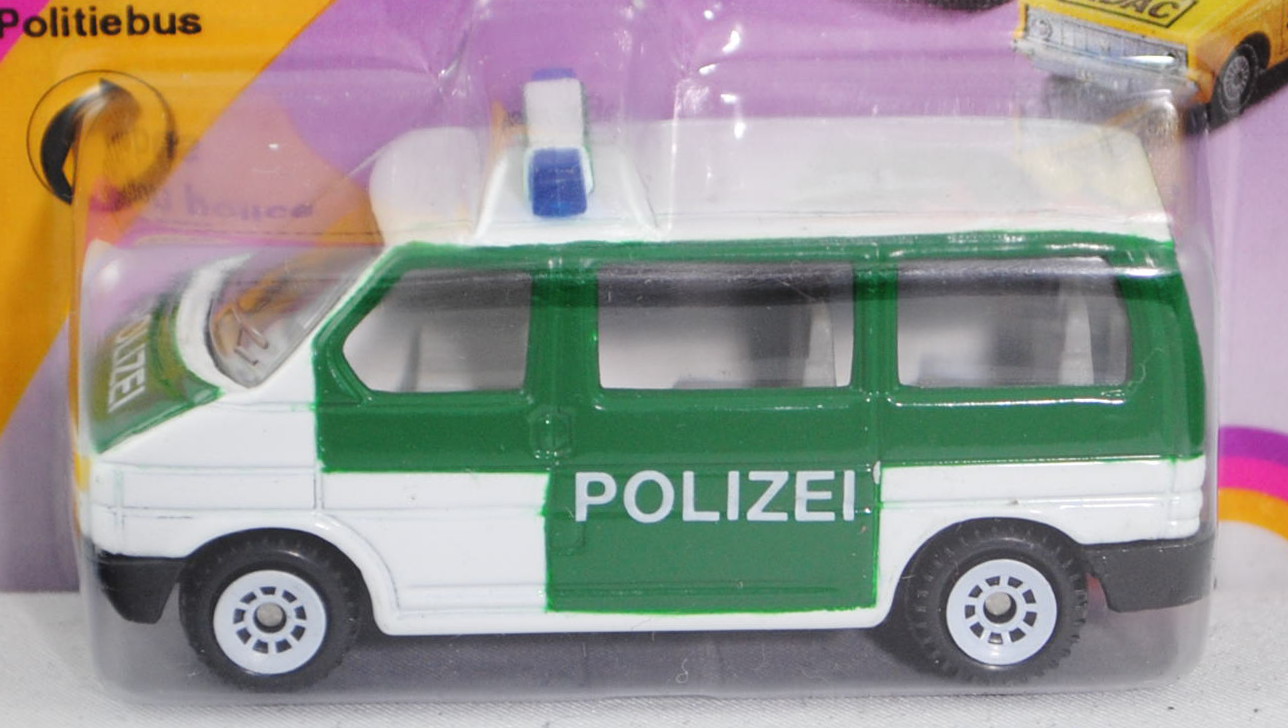 1:62 Polizei Mannschaftswagen ca Siku Super 1350 VW T4 Caravelle 1990-1995 