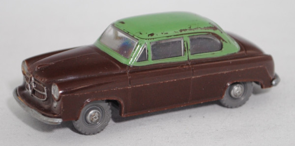 00001 Borgward Isabella Hansa 1500 (Modell 1954-1956), schokoladenbraun/grün, Siku Plastik 1:60