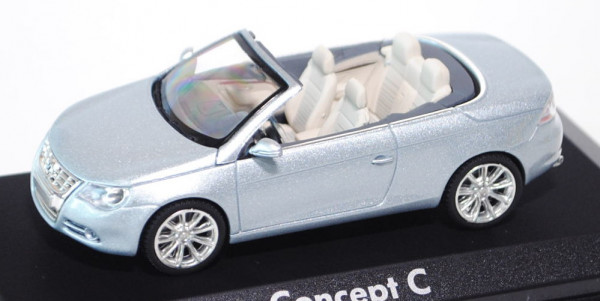 VW Concept C, Modell 2004, silberblau, Präsentation Genfer Auto Salon 2004, mit abnehmbarem Hardtop,