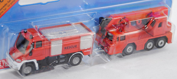 Feuerwehr-Set: MB Unimog U 400 (U 405, Mod. 01-14) TLF, C44 + Kranwagen, C36, P29e