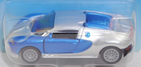 00002 Bugatti Veyron 16.4 (Typ Coupé, Modell 05-11), verkehrsblaumet./weißaluminiummet., P29a