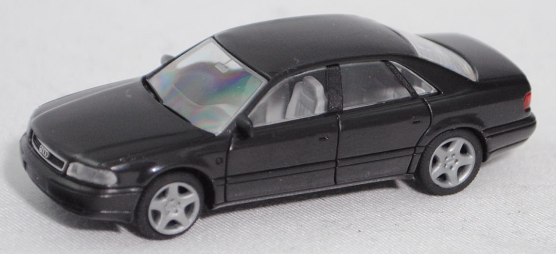Audi A8 4.2 quattro (D2, Typ 4D, Modell 94-99), schwarz (brillantschwarz),  Rietze, 1:87, Werbebox, Produktarchiv, Online-Shop