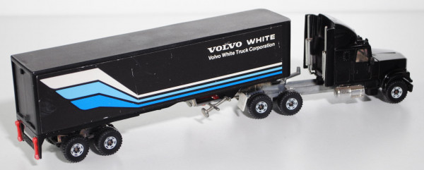 Volvo WHITE INTEGRAL SLEEPER (Modell 1984-1988) Fernlastzug, schwarz, Stoßstange schwarz, Chassis c
