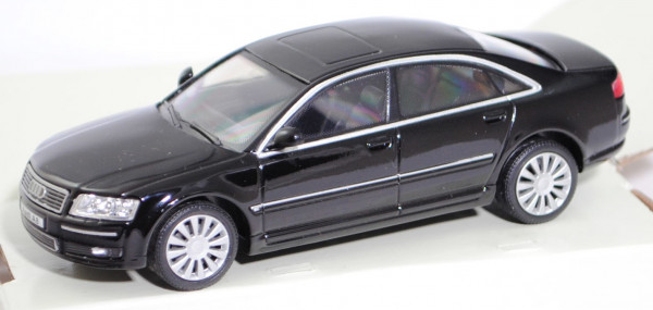 Audi A8 3.7 quattro (D3, Typ 4E, Modell 2002-2005), schwarz (vgl. brillantschwarz), Schuco, 1:43, mb